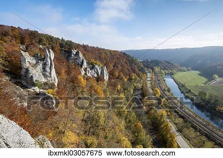 "Group of rocks with the ruins of Gebrochen Gutenstein Castle, Danube River on the right, Inzigkofen, Schwabische Alb, Baden-Wurttemberg, Germany, Europe" View Large Photo Image Stock Photography - "Group of rocks with the ruins of Gebrochen Gutenstein Castle, Danube River on the right, Inzigkofen, Schwabische Alb, Baden-Wurttemberg, Germany, Europe". Fotosearch