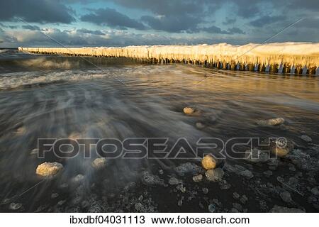 "Groynes covered with snow and icicles, Baltic Sea, Zingst, Fischland-Darss-Zingst, Mecklenburg-Western Pomerania, Germany, Europe" View Large Photo Image Stock Image - "Groynes covered with snow and icicles, Baltic Sea, Zingst, Fischland-Darss-Zingst, Mecklenburg-Western Pomerania, Germany, Europe". Fotosearch