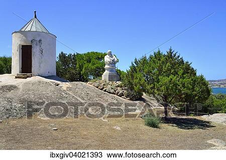 "Guard shack and bust of Giuseppe Garibaldi at his home Casa Bianca, Isola Caprera, Arcipelago di La Maddalena National Park, Sardinia, Italy, Europe" View Large Photo Image Stock Image - "Guard shack and bust of Giuseppe Garibaldi at his home Casa Bianca, Isola Caprera, Arcipelago di La Maddalena National Park, Sardinia, Italy, Europe". Fotosearch