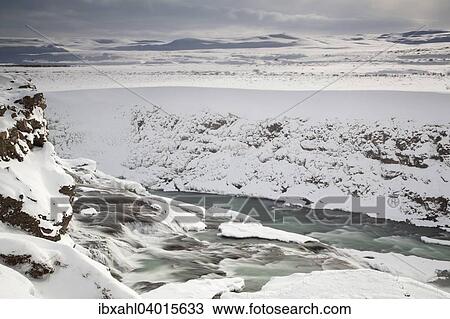 "Gullfoss in winter, Haukadalur, Southern Region, Iceland, Europe" View Large Photo Image Stock Image - "Gullfoss in winter, Haukadalur, Southern Region, Iceland, Europe". Fotosearch
