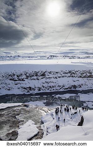 "Gullfoss in winter, Haukadalur, Southern Region, Iceland, Europe" View Large Photo Image Stock Photo - "Gullfoss in winter, Haukadalur, Southern Region, Iceland, Europe". Fotosearch