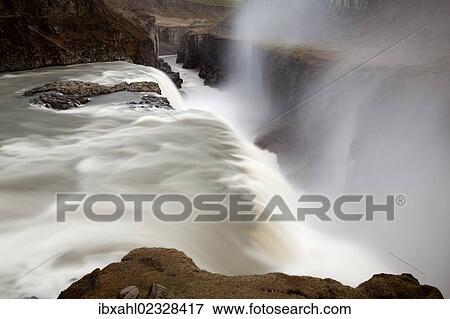 Stock Photo - "Gullfoss waterfall, Golden Circle, South Iceland, Iceland, Europe". Fotosearch