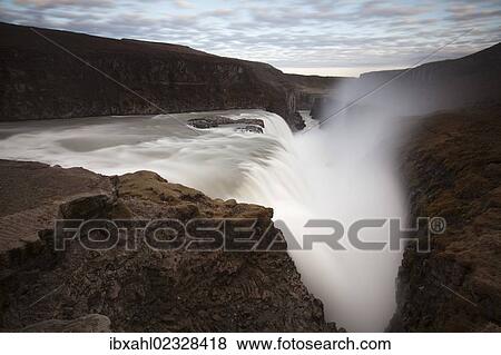 Stock Photo - "Gullfoss waterfall, Golden Circle, South Iceland, Iceland, Europe". Fotosearch