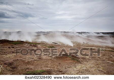 "Gunnuvher geothermal area, Reykjanes Peninsula, South Iceland, iceland, Europe" View Large Photo Image Stock Image - "Gunnuvher geothermal area, Reykjanes Peninsula, South Iceland, iceland, Europe". Fotosearch