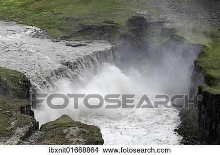 "Hafragilsfoss waterfall, Iceland, Europe" View Large Photo Image Picture - "Hafragilsfoss waterfall, Iceland, Europe". Fotosearch