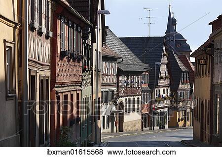 "Half-timbered houses in Lichtenfelser Strasse, a street in Bad Staffelstein, Upper Franconia, Franconia, Bavaria, Germany, Europe" View Large Photo Image Stock Photo - "Half-timbered houses in Lichtenfelser Strasse, a street in Bad Staffelstein, Upper Franconia, Franconia, Bavaria, Germany, Europe". Fotosearch