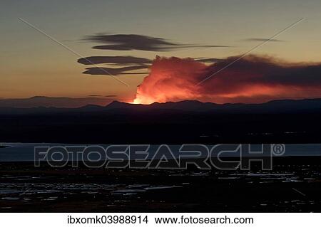 "Halslon Reservoir, ash and gas cloud of the Holuhraun fissure eruption, near the volcano Baroarbunga, highlands, Northeast Iceland, Iceland, Europe" View Large Photo Image Picture - "Halslon Reservoir, ash and gas cloud of the Holuhraun fissure eruption, near the volcano Baroarbunga, highlands, Northeast Iceland, Iceland, Europe". Fotosearch