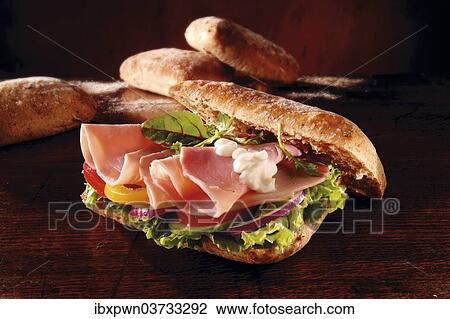 Ham and salad sandwich View Large Photo Image Stock Image - Ham and salad sandwich. Fotosearch