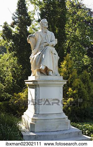 Stock Image - "Hamerling monument, Stadtpark, city park, Graz, Styria, Austria, Europe, PublicGround, Europe". Fotosearch
