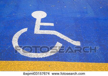 "Handicapped parking, pictogram painted on an asphalt parking lot, Montreal, Quebec Province, Canada, North America" View Large Photo Image Picture - "Handicapped parking, pictogram painted on an asphalt parking lot, Montreal, Quebec Province, Canada, North America". Fotosearch