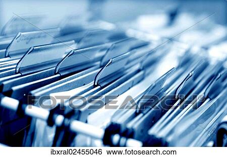 Stock Photograph - Hanging files or folders. Fotosearch