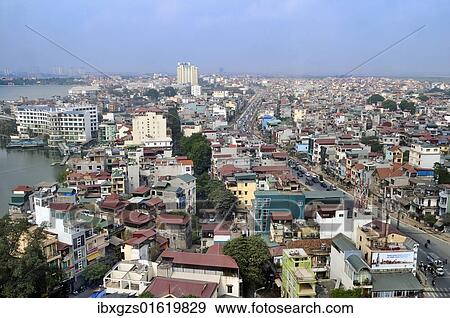 Stock Photo - "Hanoi cityscape, top view, Vietnam, Southeast Asia, Asia". Fotosearch