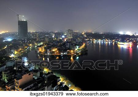 "Hanoi skyline at night, overlooking the West Lake, Vietnam, Southeast Asia, Asia" View Large Photo Image Stock Photo - "Hanoi skyline at night, overlooking the West Lake, Vietnam, Southeast Asia, Asia". Fotosearch