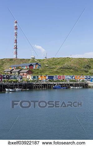"Harbor and lobster shacks on Heligoland, Schleswig-Holstein, Germany, Europe" View Large Photo Image Stock Photo - "Harbor and lobster shacks on Heligoland, Schleswig-Holstein, Germany, Europe". Fotosearch