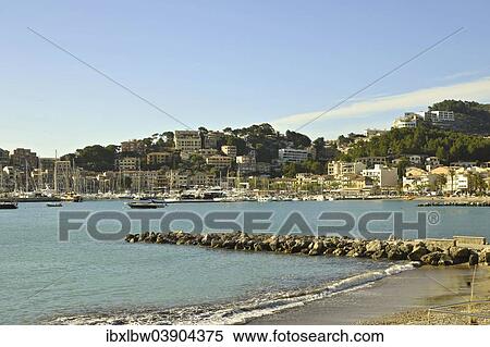 Stock Photography - "Harbor, Port de Pollenca, Majorca, Balearic Islands, Spain, Europe". Fotosearch