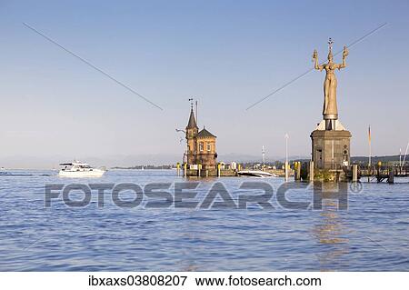 "Harbour entrance of Konstanz with the Imperia statue, Lake Constance, Konstanz, Baden-Wurttemberg, Germany, Europe" View Large Photo Image Stock Photo - "Harbour entrance of Konstanz with the Imperia statue, Lake Constance, Konstanz, Baden-Wurttemberg, Germany, Europe". Fotosearch