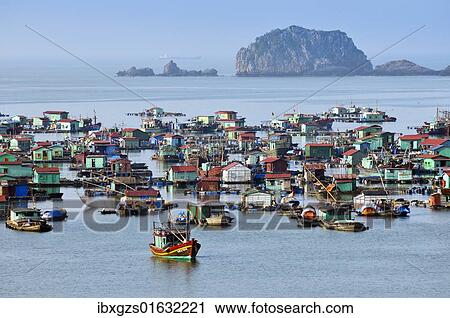 Stock Image - "Harbour of Cat Ba, Halong Bay, Vietnam, Southeast Asia, Asia". Fotosearch