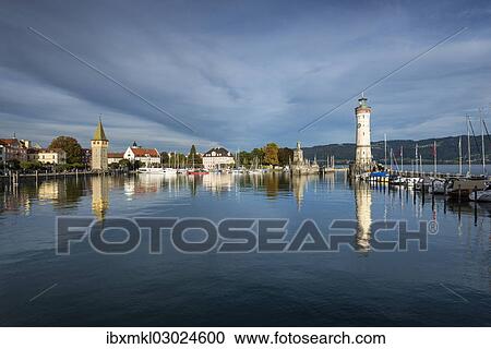 "Harbour of Lindau with a lighthouse, Lake Constance, Lake Constance, Lindau - Bodensee, Swabia, Bavaria, Germany, Europe" View Large Photo Image Stock Image - "Harbour of Lindau with a lighthouse, Lake Constance, Lake Constance, Lindau - Bodensee, Swabia, Bavaria, Germany, Europe". Fotosearch
