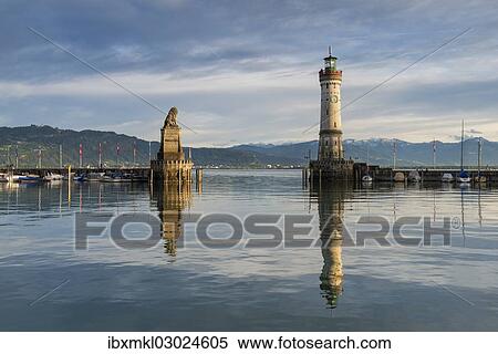 "Harbour of Lindau with the Bavarian lion and a lighthouse, Lake Constance, Lake Constance, Lindau - Bodensee, Swabia, Bavaria, Germany, Europe" View Large Photo Image Stock Photography - "Harbour of Lindau with the Bavarian lion and a lighthouse, Lake Constance, Lake Constance, Lindau - Bodensee, Swabia, Bavaria, Germany, Europe". Fotosearch