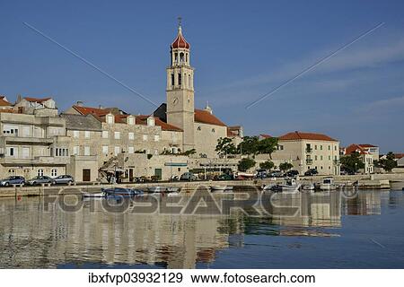 "Harbour of Sutivan in front of the Sveti Ivan Church, Sutivan, Island Brac, Dalmatia, Croatia, Europe" View Large Photo Image Stock Photo - "Harbour of Sutivan in front of the Sveti Ivan Church, Sutivan, Island Brac, Dalmatia, Croatia, Europe". Fotosearch