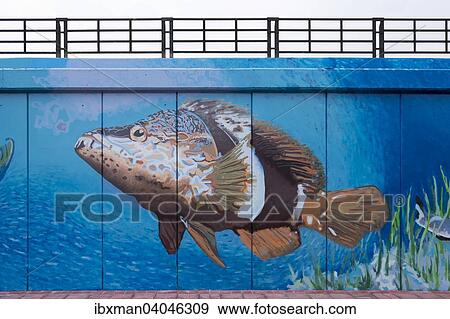 "Harbour wall with paintings of marine animals, Los Cristianos, Tenerife, Canary Islands, Spain, Europe" View Large Photo Image Stock Photo - "Harbour wall with paintings of marine animals, Los Cristianos, Tenerife, Canary Islands, Spain, Europe". Fotosearch