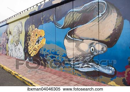 "Harbour wall with paintings of marine animals, Los Cristianos, Tenerife, Canary Islands, Spain, Europe" View Large Photo Image Stock Photography - "Harbour wall with paintings of marine animals, Los Cristianos, Tenerife, Canary Islands, Spain, Europe". Fotosearch