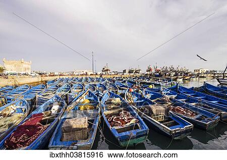 "Harbour with fishing boats, Essaouira, Marrakech-Tensift-El Haouz, Morocco, Africa" View Large Photo Image Stock Photograph - "Harbour with fishing boats, Essaouira, Marrakech-Tensift-El Haouz, Morocco, Africa". Fotosearch