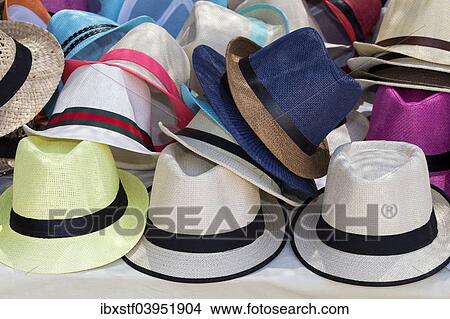 "Hats for sale, Portocolom, Majorca, Balearic Islands, Spain, Europe" View Large Photo Image Picture - "Hats for sale, Portocolom, Majorca, Balearic Islands, Spain, Europe". Fotosearch