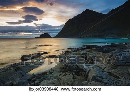 Stock Photo - "Haukland beach, Vestvagoy, Lofoten, Norway, Europe". Fotosearch
