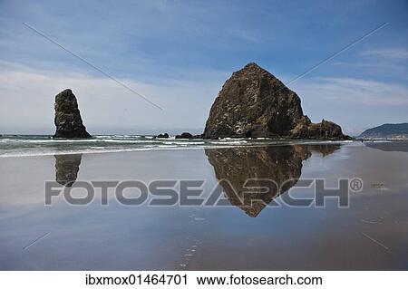 "Haystack Rock at Cannon Beach, Clatsop County, Oregon, USA" View Large Photo Image Stock Image - "Haystack Rock at Cannon Beach, Clatsop County, Oregon, USA". Fotosearch