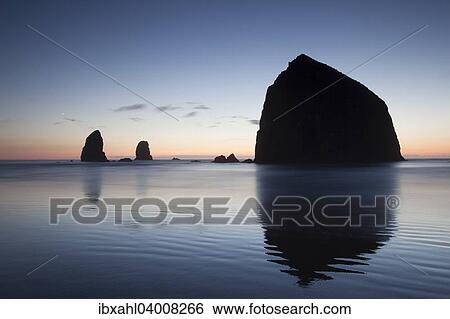 Stock Photograph - "Haystack Rock, Cannon Beach, Oregon, United States, North America". Fotosearch