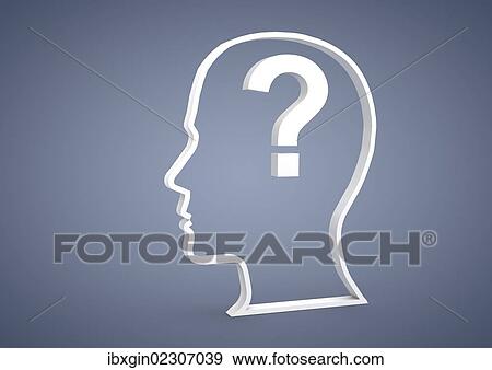 "Head with a question mark symbol, symbolic image for questions or problems, 3D illustration" View Large Photo Image Stock Photo - "Head with a question mark symbol, symbolic image for questions or problems, 3D illustration". Fotosearch