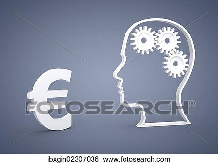 "Head with gears and an euro symbol, symbolic image for clever investments, crisis, currency, 3D illustration" View Large Photo Image Stock Photograph - "Head with gears and an euro symbol, symbolic image for clever investments, crisis, currency, 3D illustration". Fotosearch