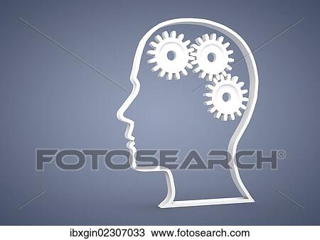 "Head with gears, symbolic image for ideas, 3D illustration" View Large Photo Image Stock Image - "Head with gears, symbolic image for ideas, 3D illustration". Fotosearch