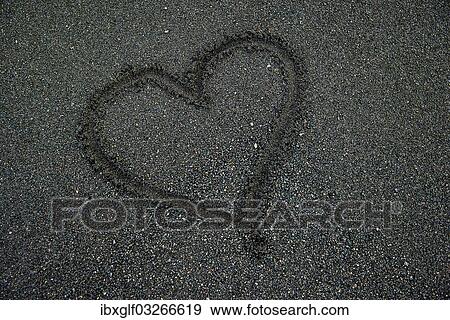 "Heart drawn in black lava sand, Dyrholaey peninsula, Suourland, Iceland, Europe" View Large Photo Image Stock Photo - "Heart drawn in black lava sand, Dyrholaey peninsula, Suourland, Iceland, Europe". Fotosearch
