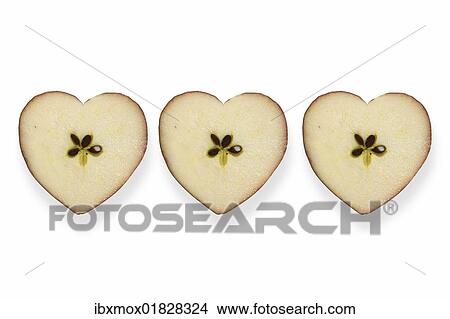 Picture - Heart-shaped apples. Fotosearch