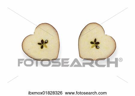 Stock Photograph - Heart-shaped apples. Fotosearch