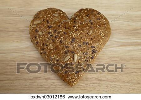 Heart-shaped mixed-seed roll View Large Photo Image Stock Photograph - Heart-shaped mixed-seed roll. Fotosearch