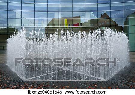 "Hexagonal Water Pavilion by Jeppe Hein, 2007, New Museum, Nuremberg, Middle Franconia, Bavaria, Germany, Europe" View Large Photo Image Stock Photography - "Hexagonal Water Pavilion by Jeppe Hein, 2007, New Museum, Nuremberg, Middle Franconia, Bavaria, Germany, Europe". Fotosearch