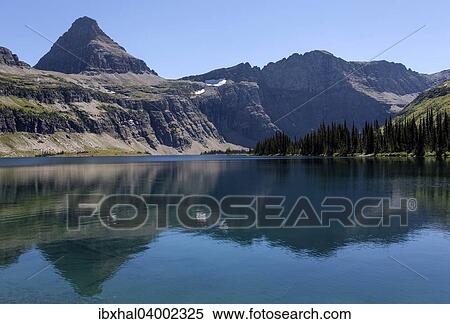 Stock Photography - "Hidden Lake with Reynolds Mountains, Glacier National Park, Montana, United States, North America". Fotosearch