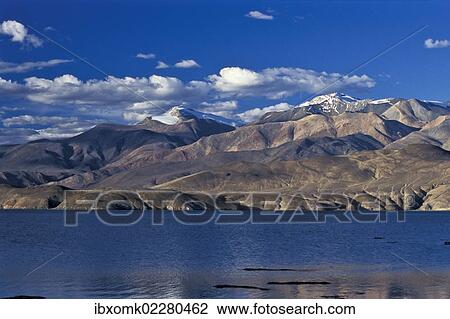 "High-altitude lake Tso Moriri, Tsomoriri or Lake Moriri, Changtang or Changthang, Ladakh, Indian Himalayas, Jammu and Kashmir, North India, India, Asia" View Large Photo Image Stock Image - "High-altitude lake Tso Moriri, Tsomoriri or Lake Moriri, Changtang or Changthang, Ladakh, Indian Himalayas, Jammu and Kashmir, North India, India, Asia". Fotosearch