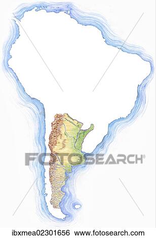 Highly detailed hand-drawn map of Argentina within the outline of South America View Large Photo Image Stock Photograph - Highly detailed hand-drawn map of Argentina within the outline of South America. Fotosearch