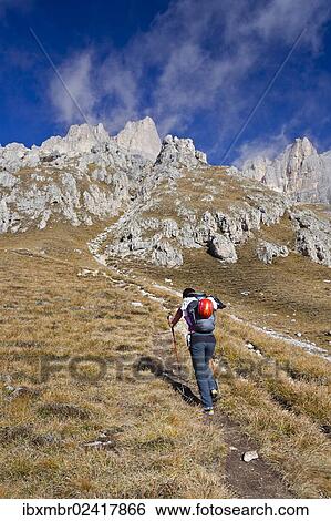 "Hiker climbing Piz Boe mountain, Piazzetta fixed rope route, Dolomites, province of Bolzano-Bozen, Italy, Europe" View Large Photo Image Stock Photograph - "Hiker climbing Piz Boe mountain, Piazzetta fixed rope route, Dolomites, province of Bolzano-Bozen, Italy, Europe". Fotosearch