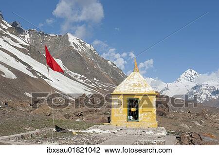 "Hinduism, Hindu temple, mountain landscape, Manali-Leh highway, mountain road, Baralacha La mountain pass, 4980 m, near Keylong, Lahaul and Spiti district, Himachal Pradesh, India, South Asia, Asia" View Large Photo Image Stock Image - "Hinduism, Hindu temple, mountain landscape, Manali-Leh highway, mountain road, Baralacha La mountain pass, 4980 m, near Keylong, Lahaul and Spiti district, Himachal Pradesh, India, South Asia, Asia". Fotosearch