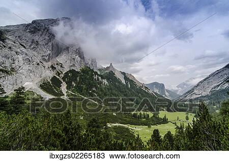Stock Image - "Hinterautal valley, Karwendel Mountains National Park, Tyrol, Austria, Europe". Fotosearch