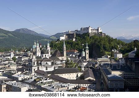 "Historic centre, as seen from Monchsberg, Hohensalzburg Fortress, Salzburg, Austria, Europe" View Large Photo Image Picture - "Historic centre, as seen from Monchsberg, Hohensalzburg Fortress, Salzburg, Austria, Europe". Fotosearch