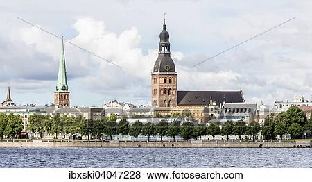 "Historic centre with the banks of the Daugava river or Western Dvina, with Riga Cathedral, Riga, Latvia, Europe" View Large Photo Image Stock Photo - "Historic centre with the banks of the Daugava river or Western Dvina, with Riga Cathedral, Riga, Latvia, Europe". Fotosearch