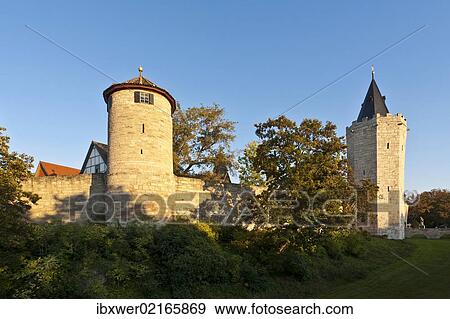 "Historic fortifications, battlements, ramparts, Muehlhausen, Thuringia, Germany, Europe" View Large Photo Image Stock Photo - "Historic fortifications, battlements, ramparts, Muehlhausen, Thuringia, Germany, Europe". Fotosearch