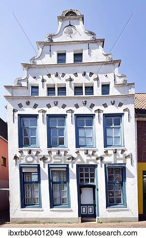 Historic Gabled House In Lilienstrasse Street Emden East Frisia