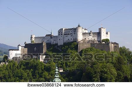 "Hohensalzburg Fortress, as seen from Monchsberg, Salzburg, Austria, Europe" View Large Photo Image Picture - "Hohensalzburg Fortress, as seen from Monchsberg, Salzburg, Austria, Europe". Fotosearch